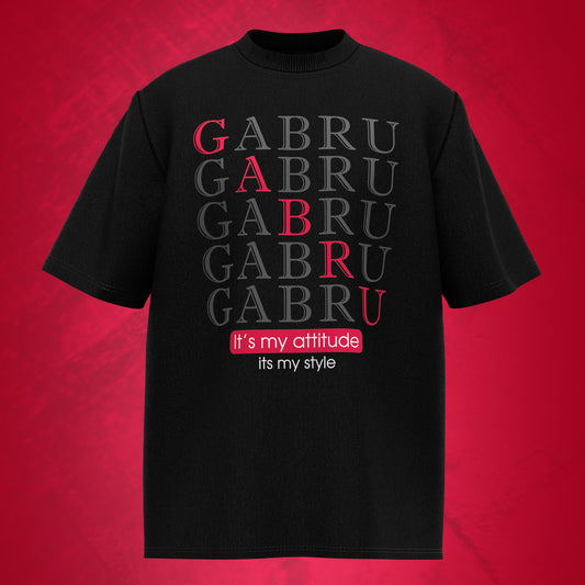 Gabru   | Oversized T-Shirt 240 GSM | Colour Black